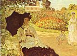Garden Canvas Paintings - Camille Monet in the Garden
